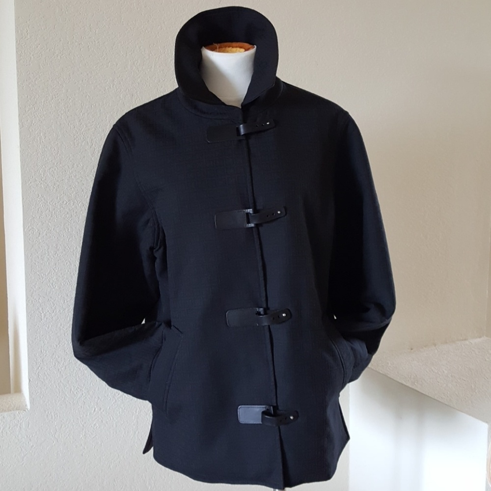 Charles Chang Lima boxy pea coat black M/L